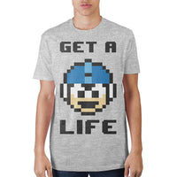 Mega Man Get A Life Grey T-Shirt