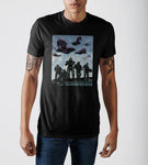 Halo Comic Battle Black Soft Hand Print T-Shirt